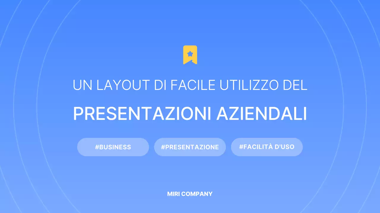 Una semplice presentazione aziendale in blu e giallo