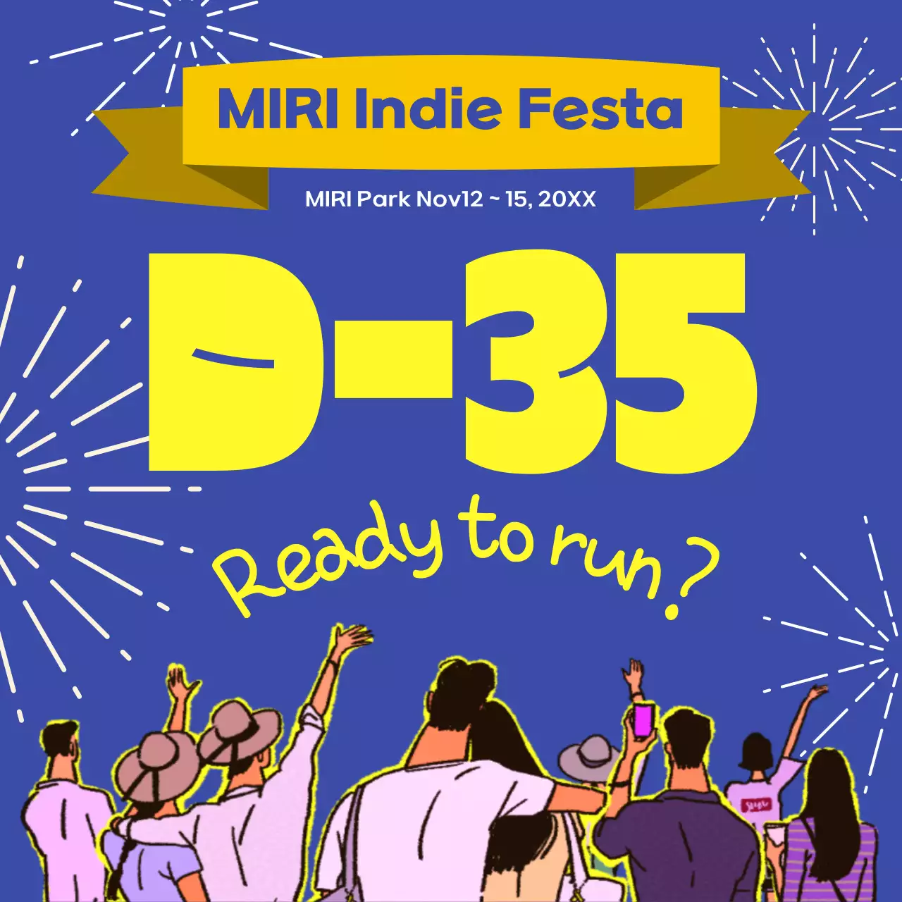 Blue Trendy Festival Promotion Social Media Post