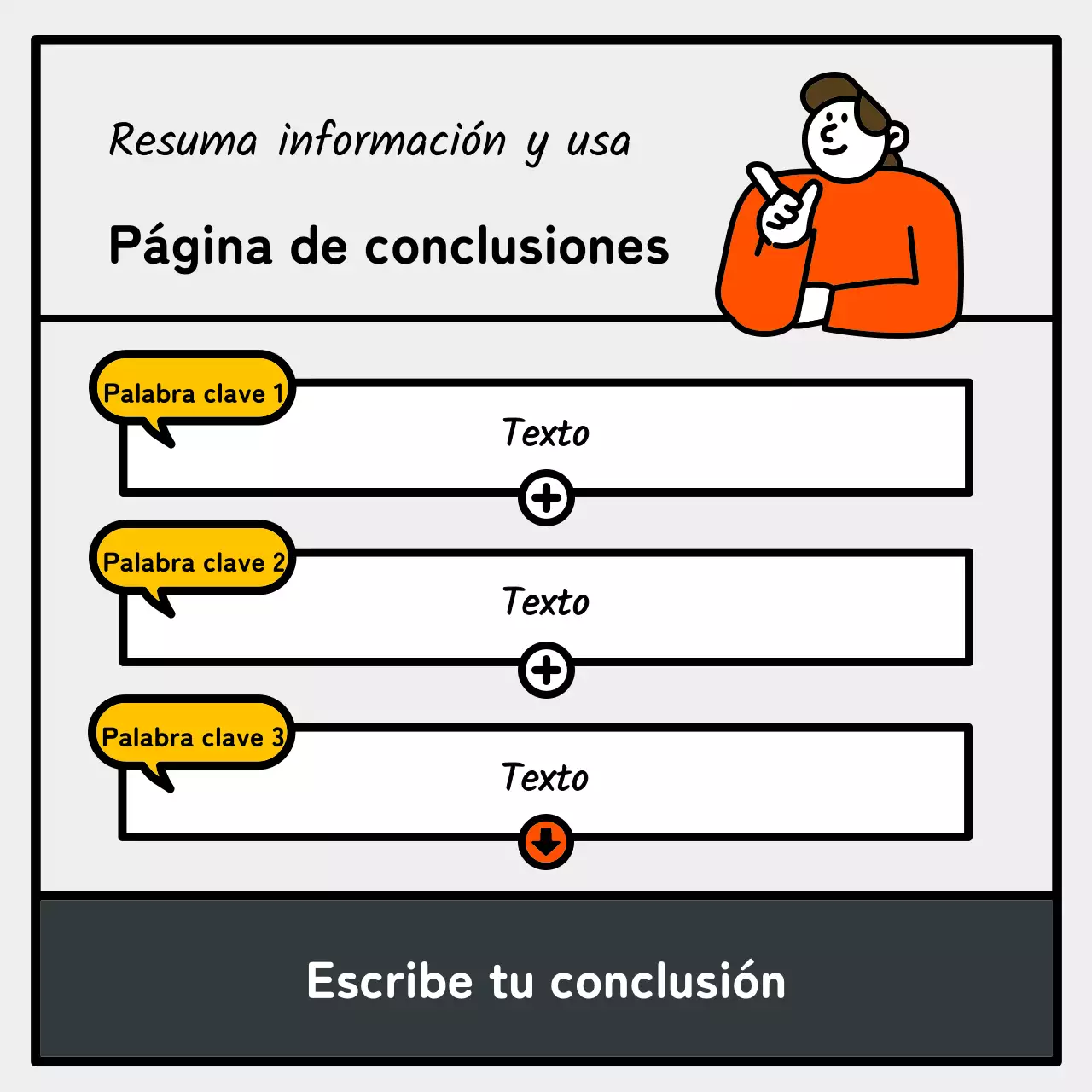 Ilustración básica y simpática con acentos azules, rojos y amarillos