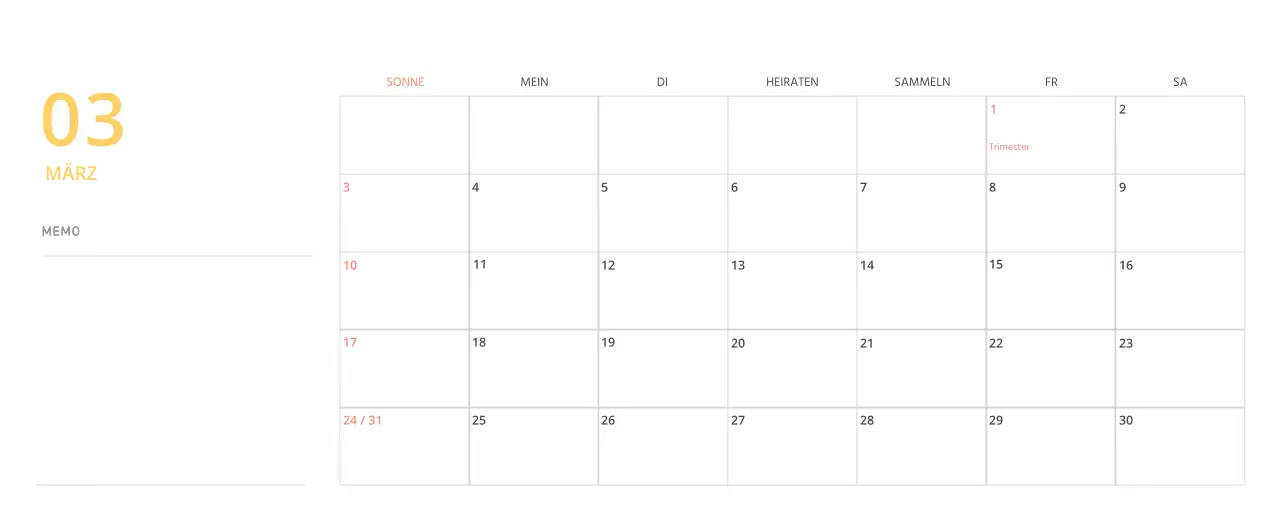 Niedlich illustrierter grüner Tischkalender mit Familienthemen