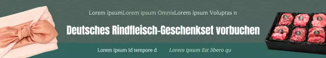 Vorbestellungsaktion für ein luxuriöses Geschenkset aus koreanischem Rindfleisch mit einem grünen, traditionell gemusterten Hintergrund