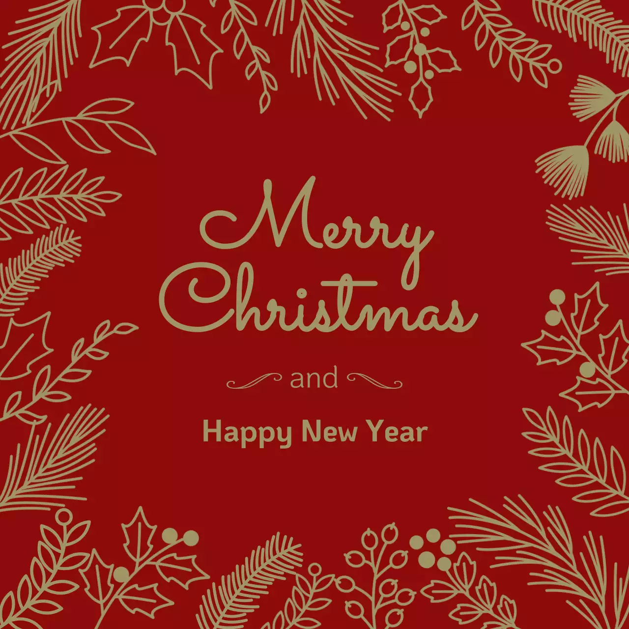 금색 라인 드로잉 크리스마스 배너