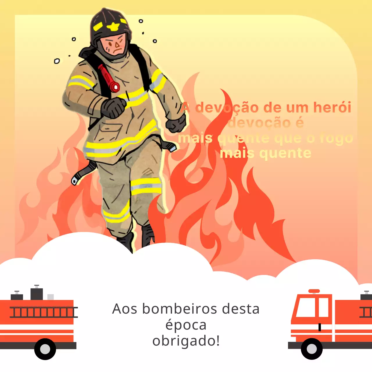 Uma simples promoção vermelha e amarela para o Dia dos Bombeiros