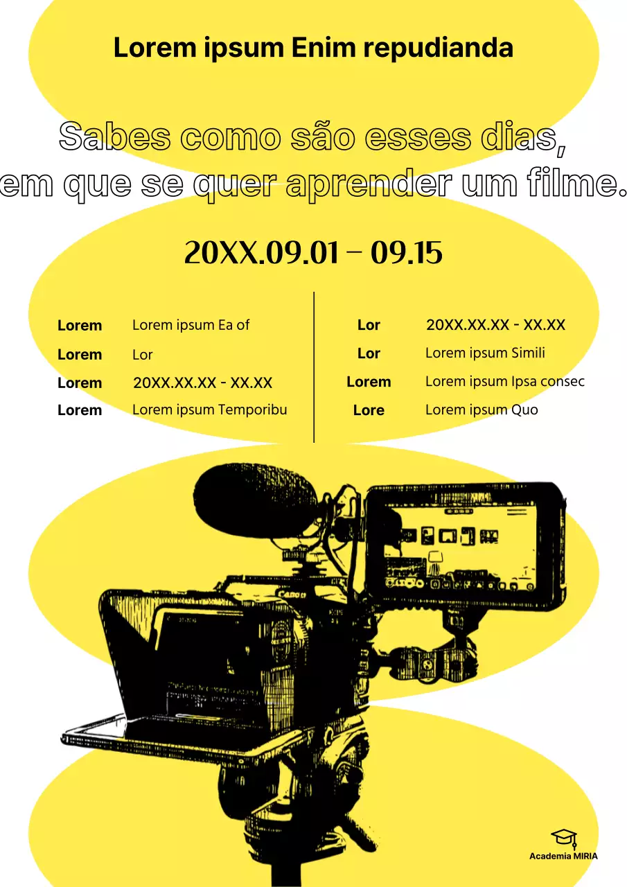 Workshop em vídeo sobre desenho a lápis amarelo e preto