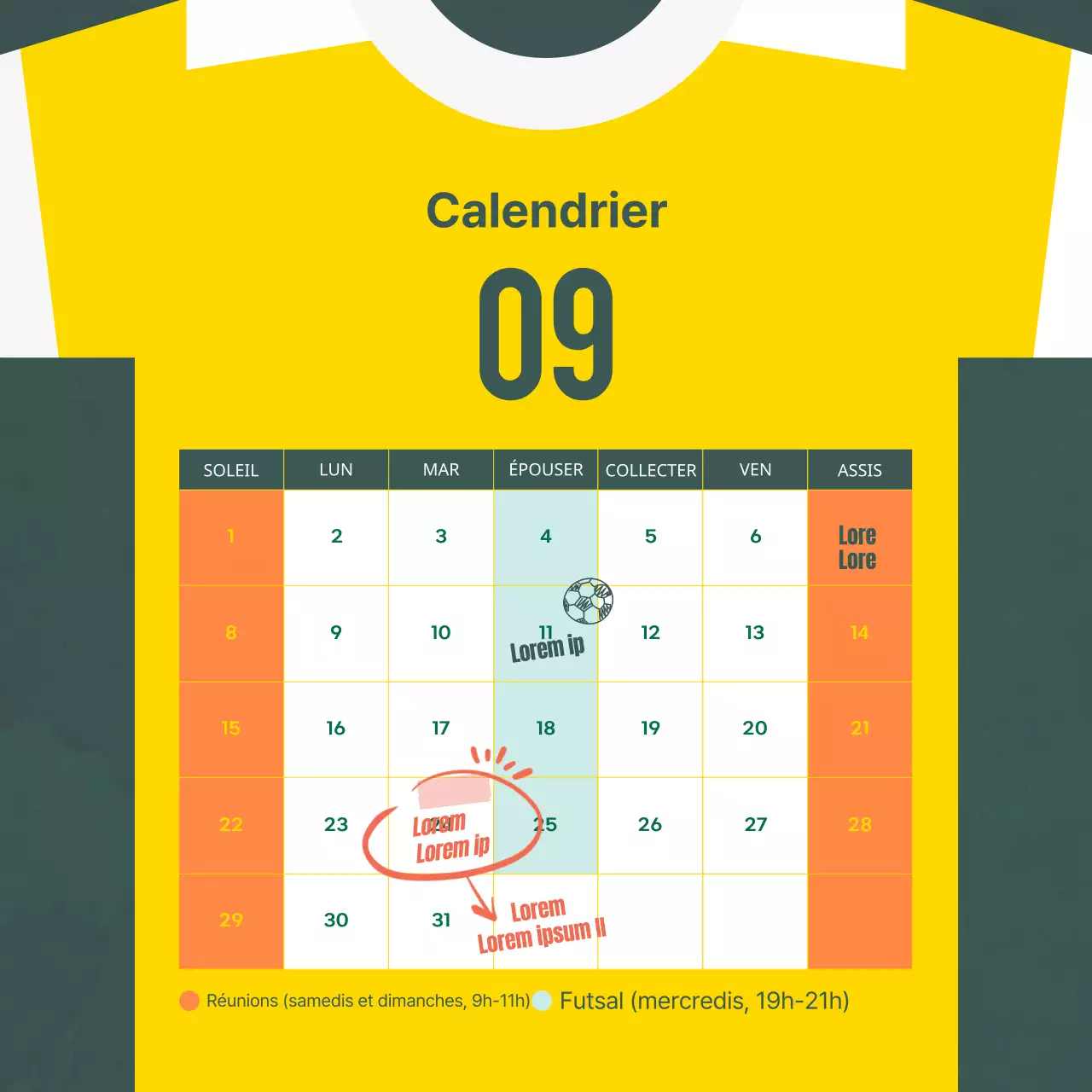 Une ligne du temps simple pour les uniformes jaunes