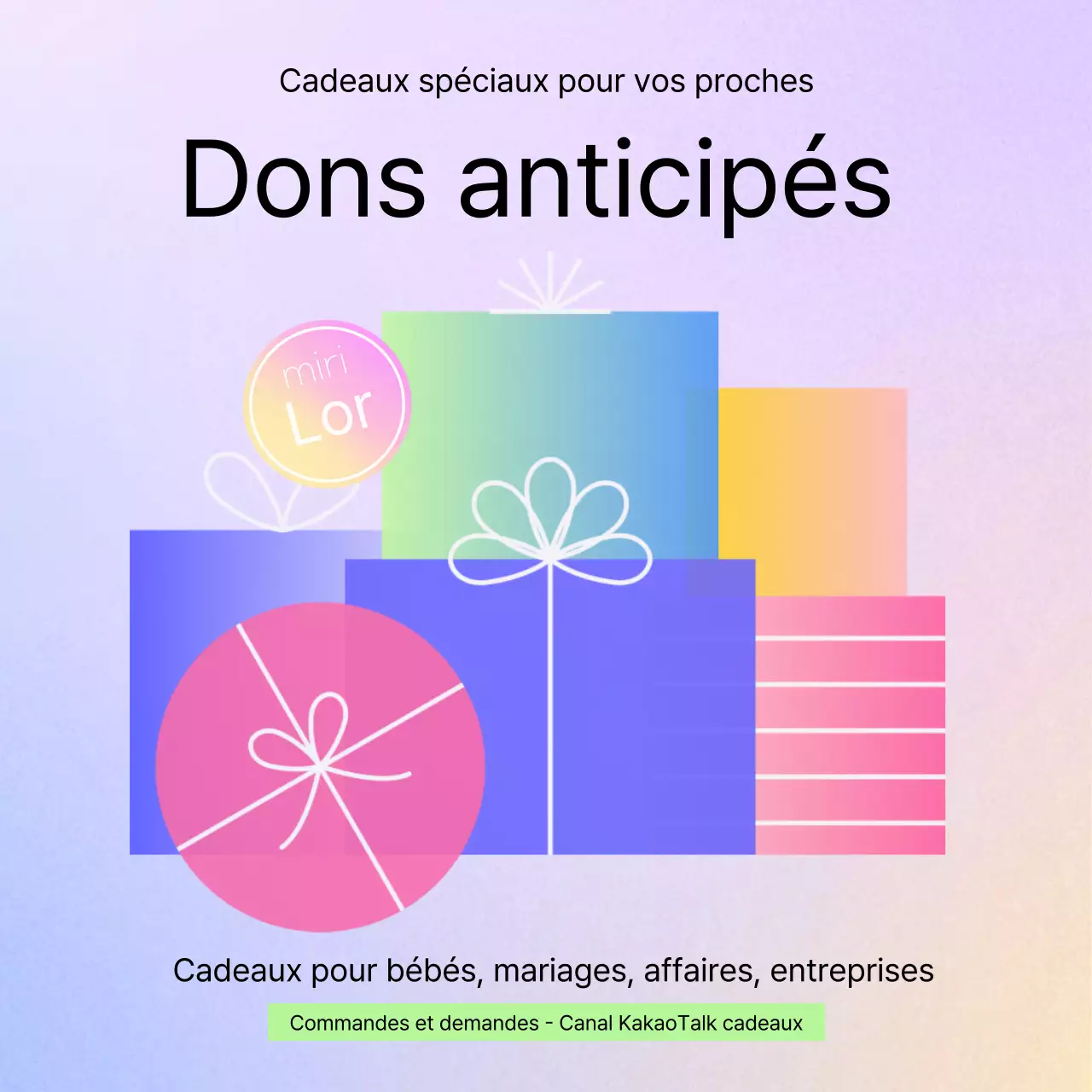 Promouvoir avec un cadeau plat en mauve