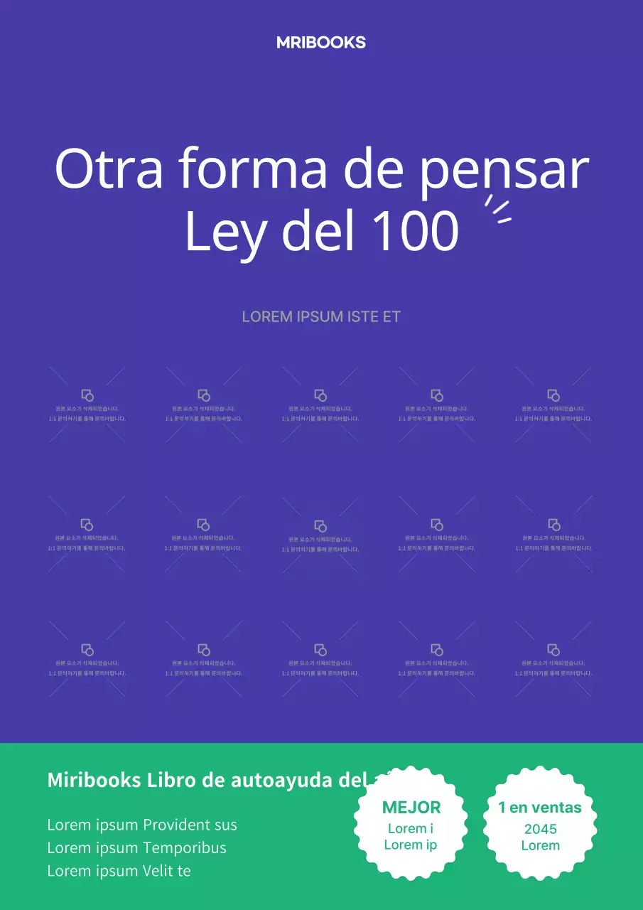 Simpática bombilla en turquesa y morado ilustración libro de autoayuda