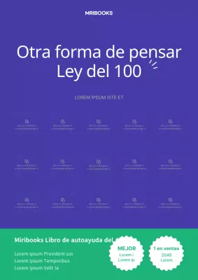 Simpática bombilla en turquesa y morado ilustración libro de autoayuda