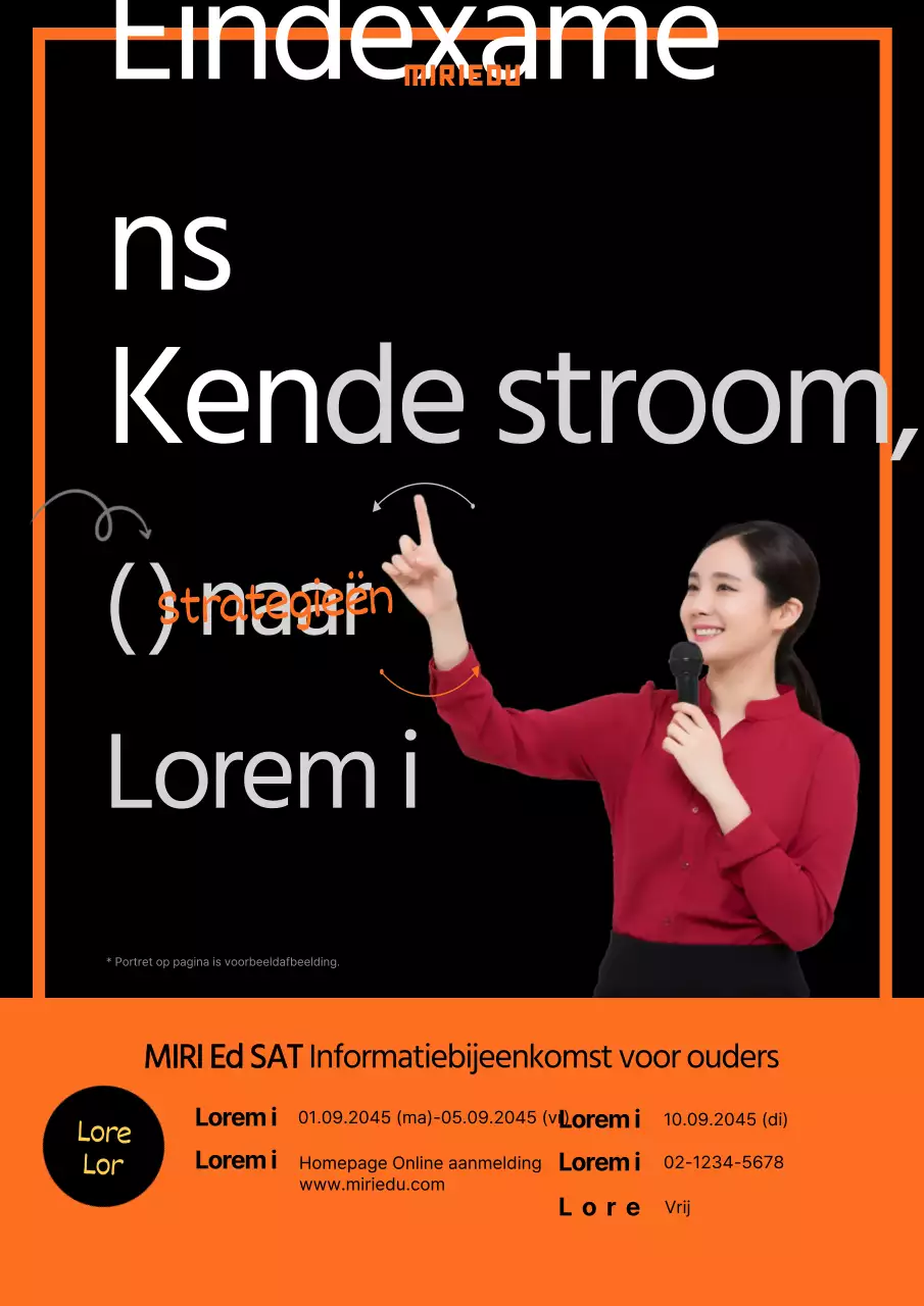 Zwart Oranje Eenvoudige SATs Informatiebijeenkomst voor ouders Wervingsevenement