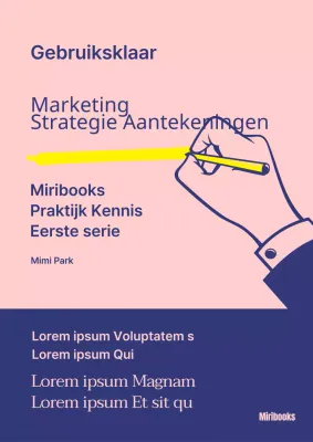 Een strakke, monochrome marketing strategienota in roze marineblauw