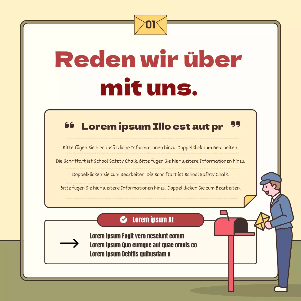 Eine einfache gelbe und khakifarbene Notrufsäule