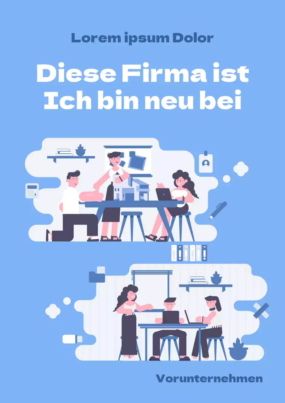 Hellblaues minimalistisches Unternehmen Einführungsleitfaden Onboarding Buchdeckel