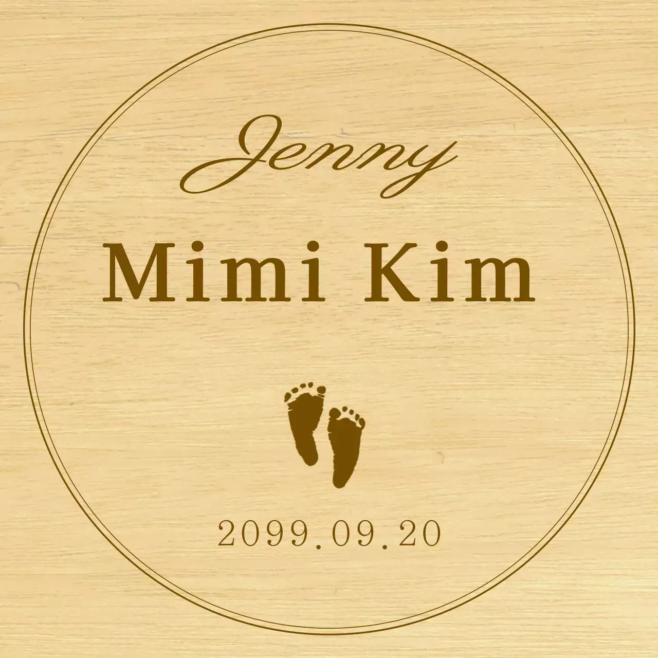 Une simple plaque souvenir en bois avec texte et illustrations pour célébrer le premier anniversaire de votre bébé.