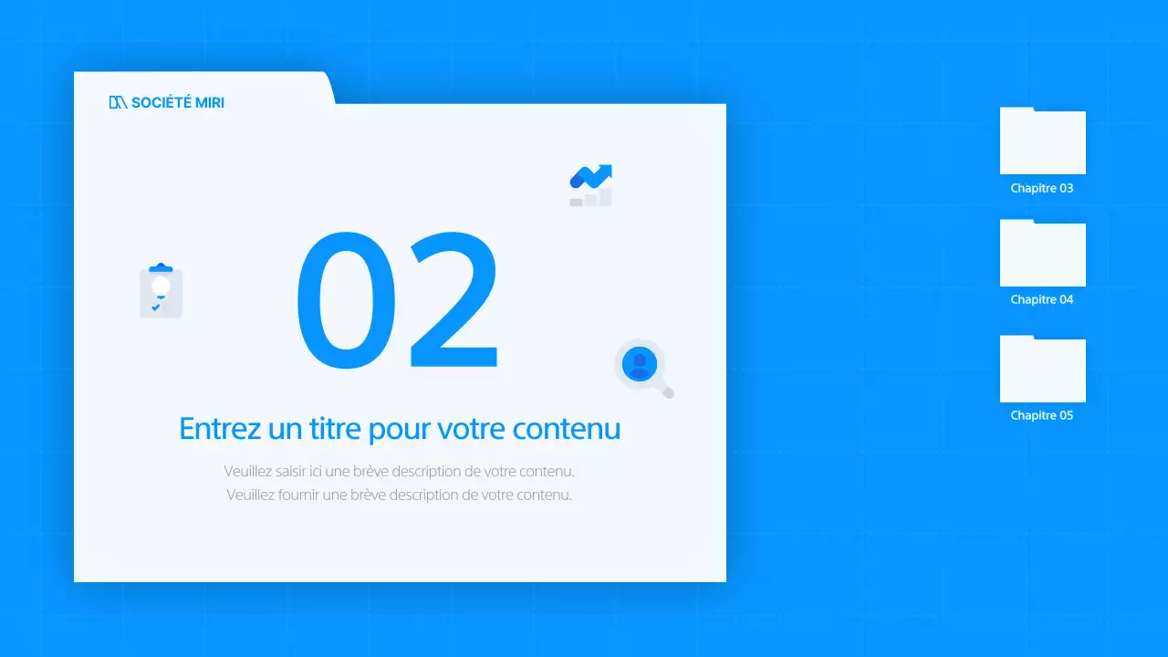Une présentation commerciale simple en blanc et bleu