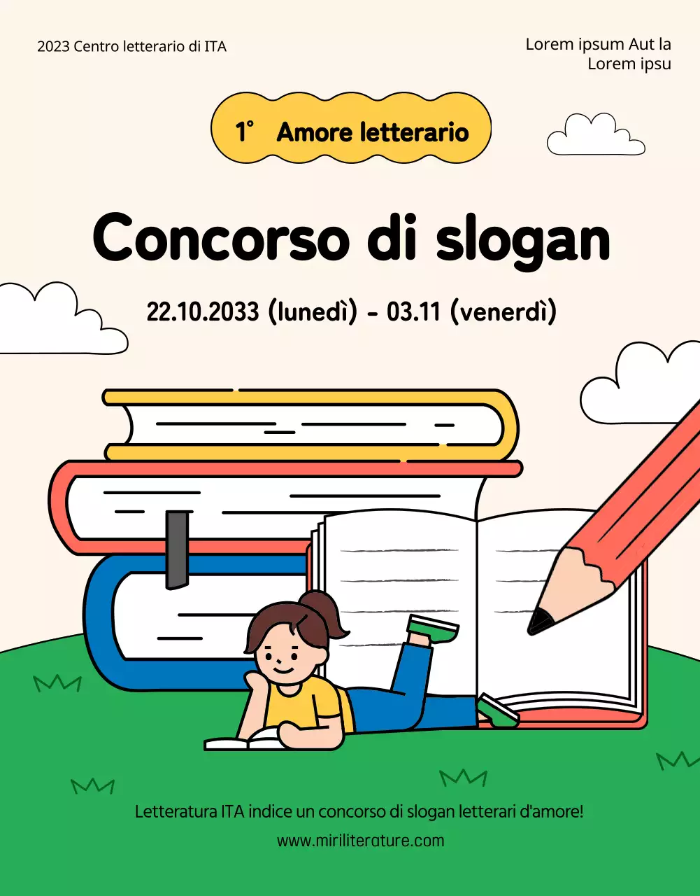 Concorso per la tagline dell'illustrazione del libro verde e giallo