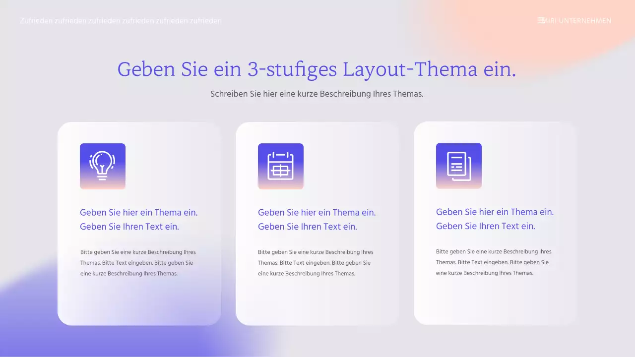 Business-Präsentationsvorlage mit violettem Farbverlauf