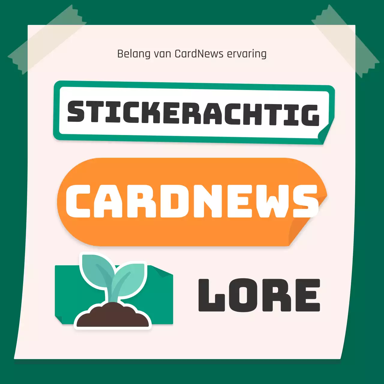 Een schattig oranje en groen stickerconcept voor het milieu CardNews