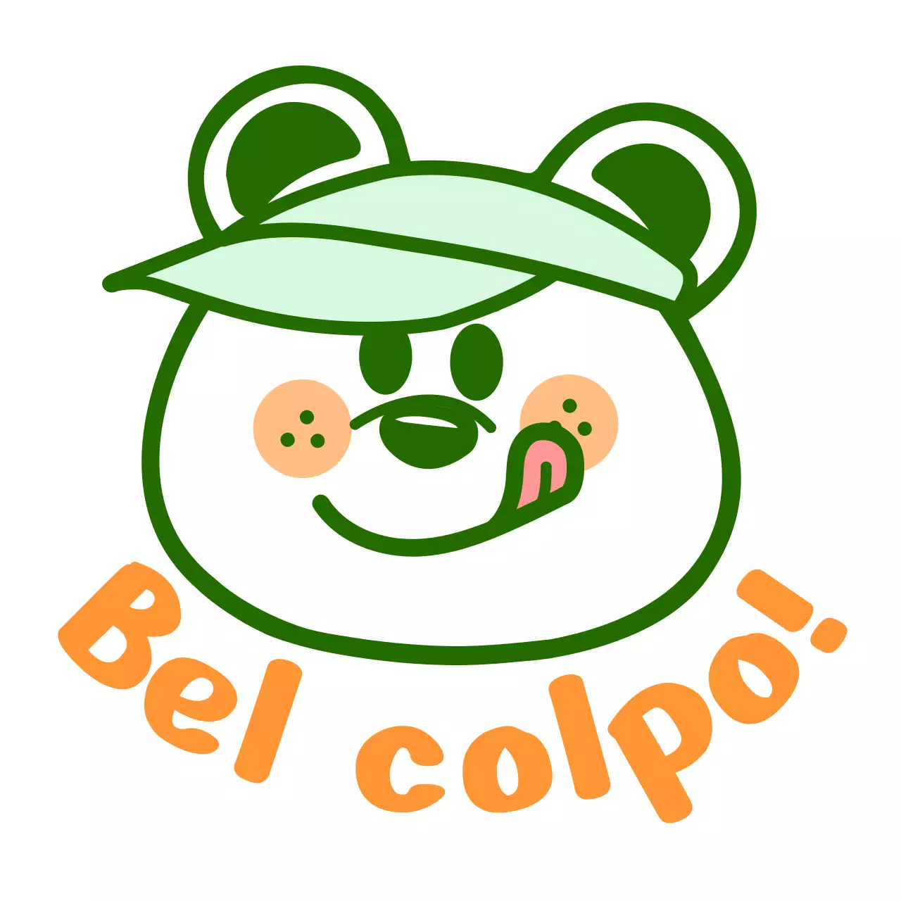 Dedicato alle mazze da golf con un concetto di illustrazione di un simpatico orso in verde e arancione