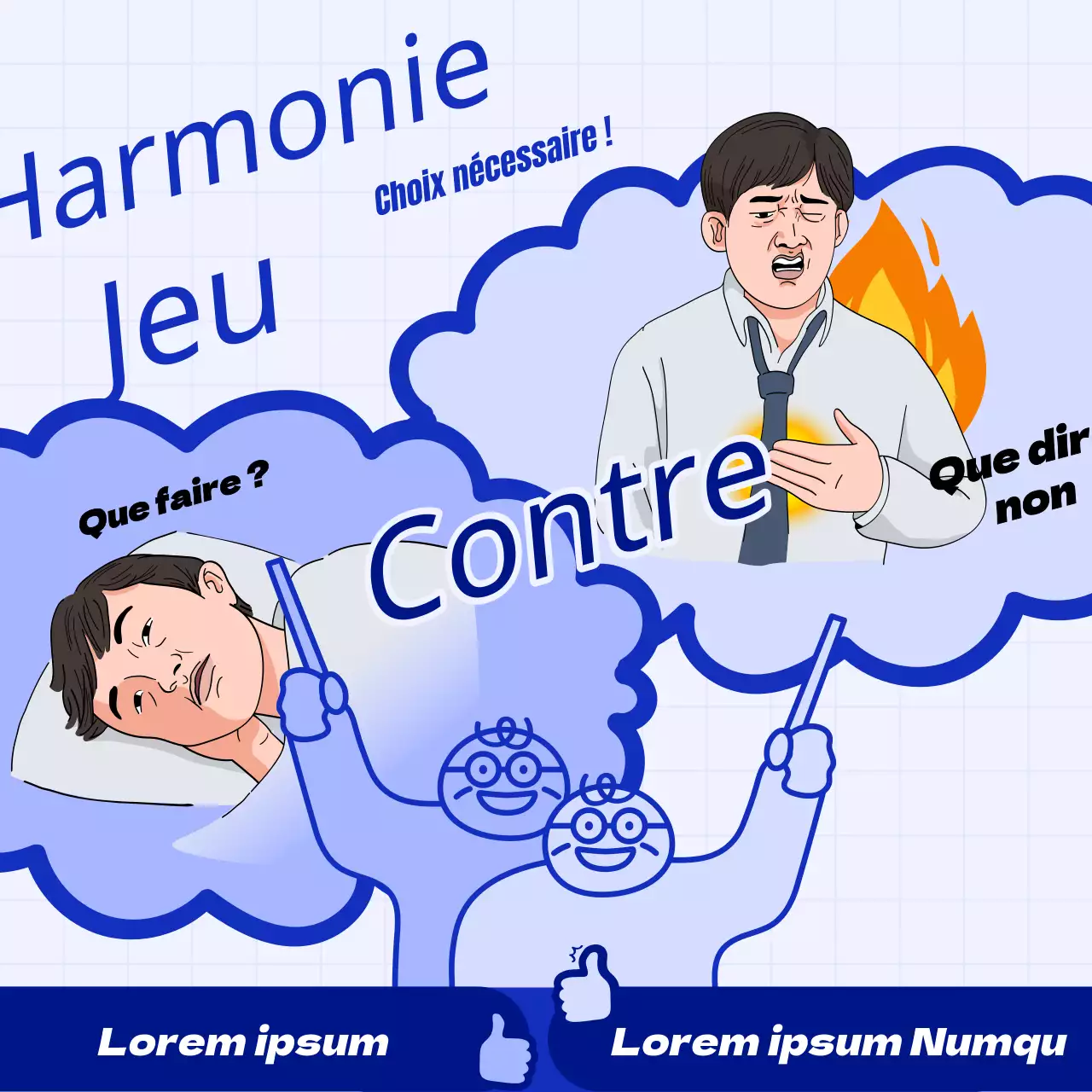 Publicités bleues et kitsch pour les jeux d'équilibre