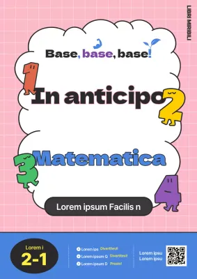 Simpatica copertina rosa e blu per il libro di testo di matematica primaria