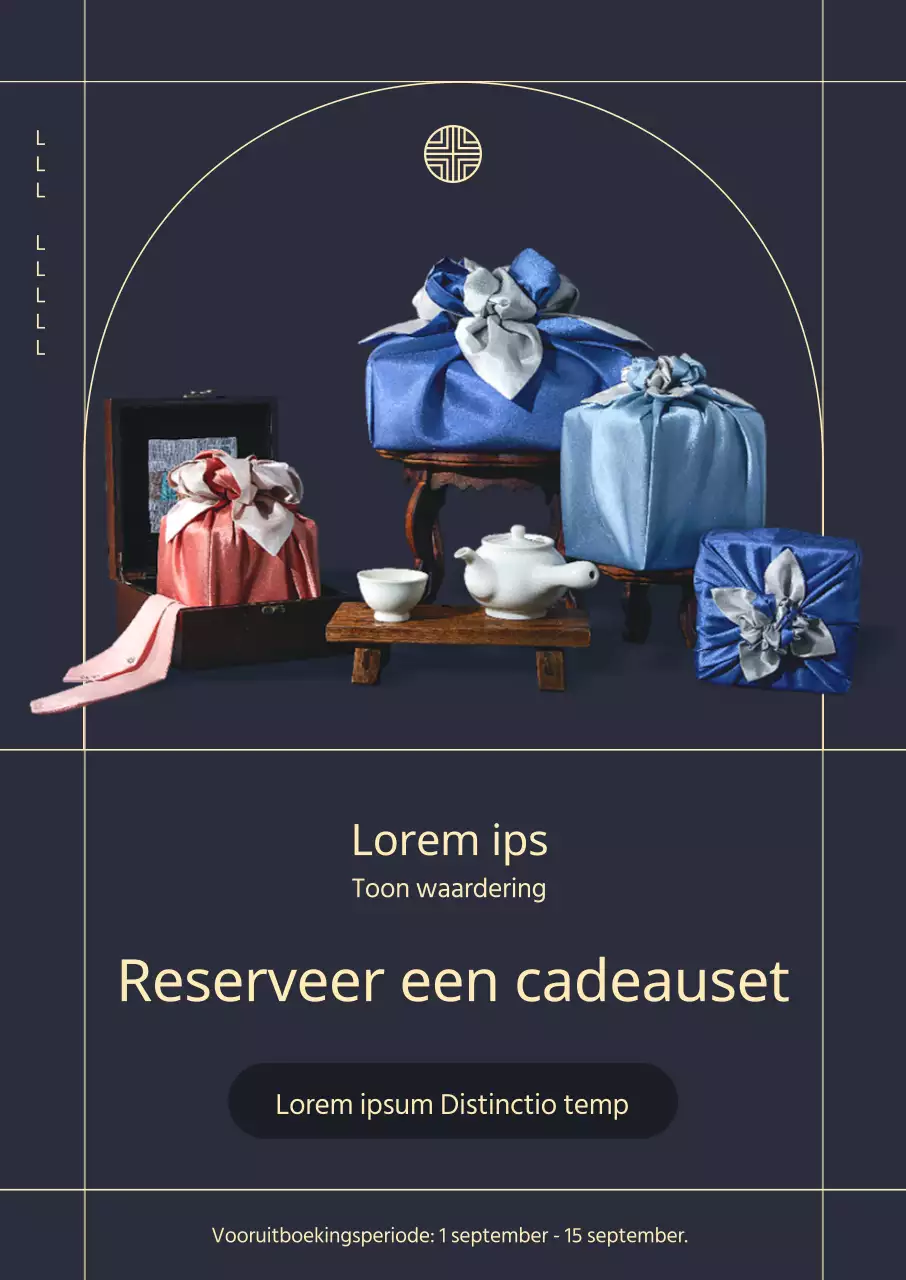 Pre-order Chuseok geschenkset met marineblauwe achtergrond en eenvoudig concept