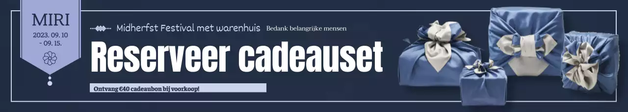 Pre-order een luxe Chuseok geschenkset met marineblauwe achtergrond