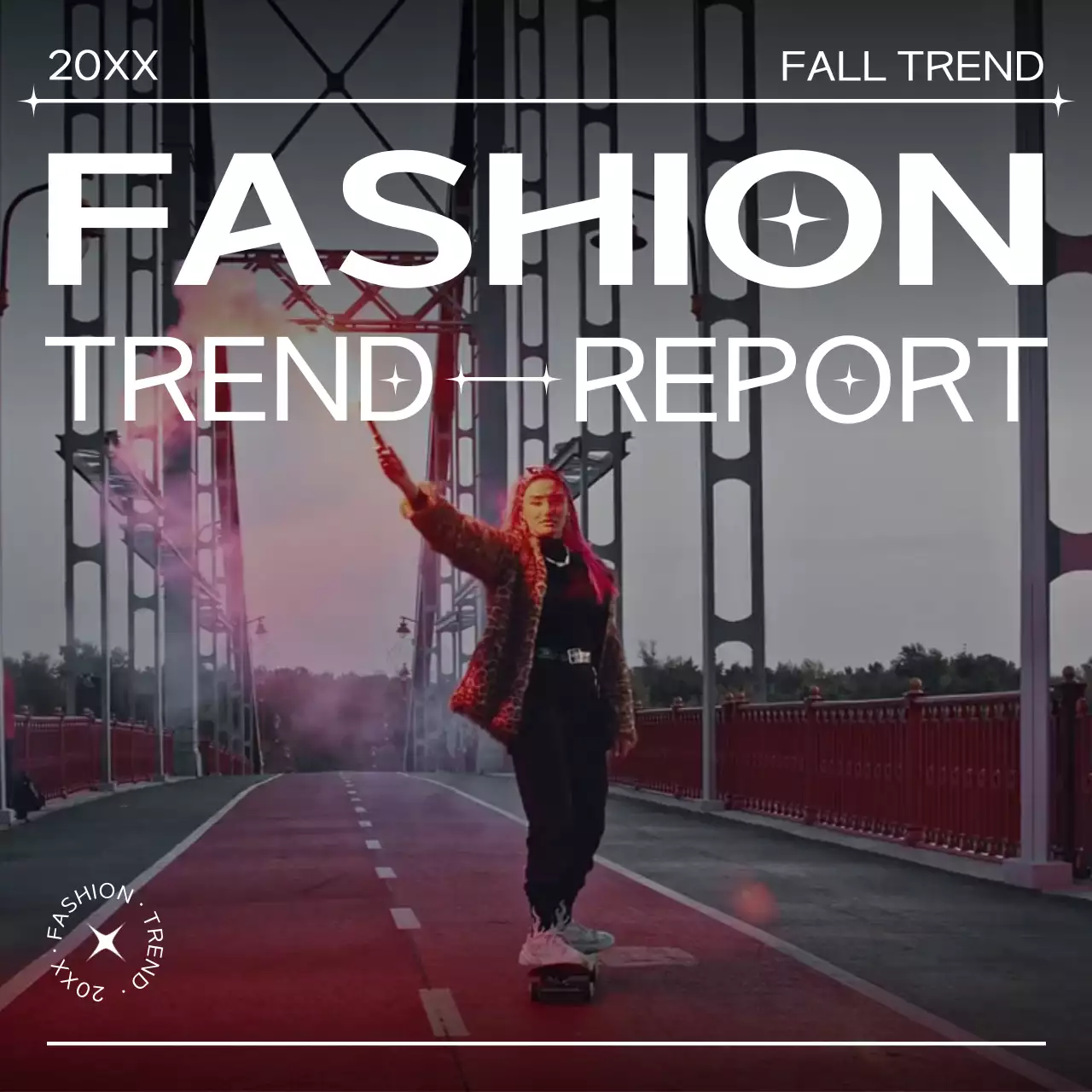 빨강과 흰색의 심플한 패션 트렌드 홍보