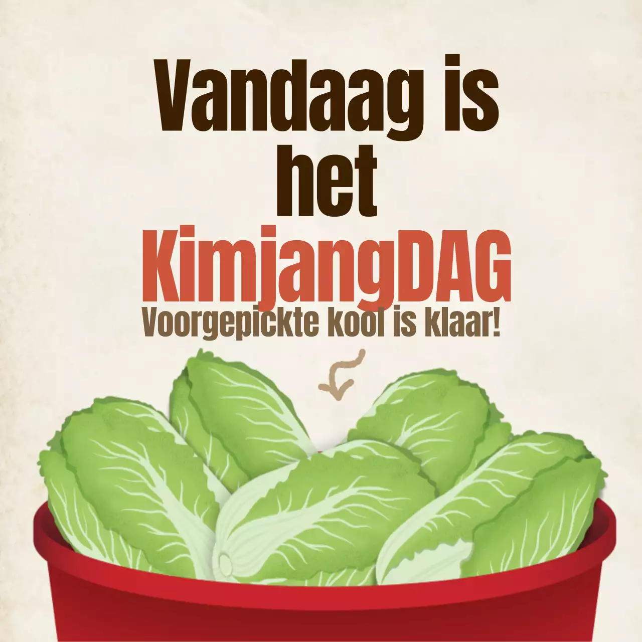 Eenvoudige kimchi-advertentie in ivoor