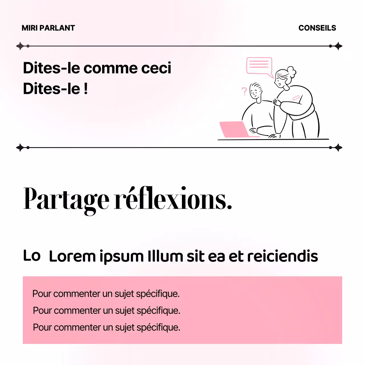 Matériel d'enseignement de l'anglais des affaires minimaliste en rose et blanc