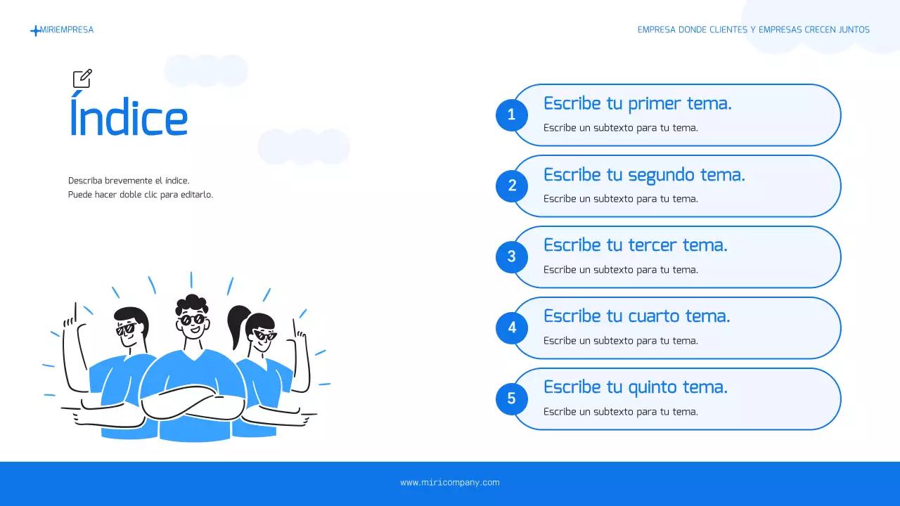 Un sencillo plan de negocios en azul claro y azul