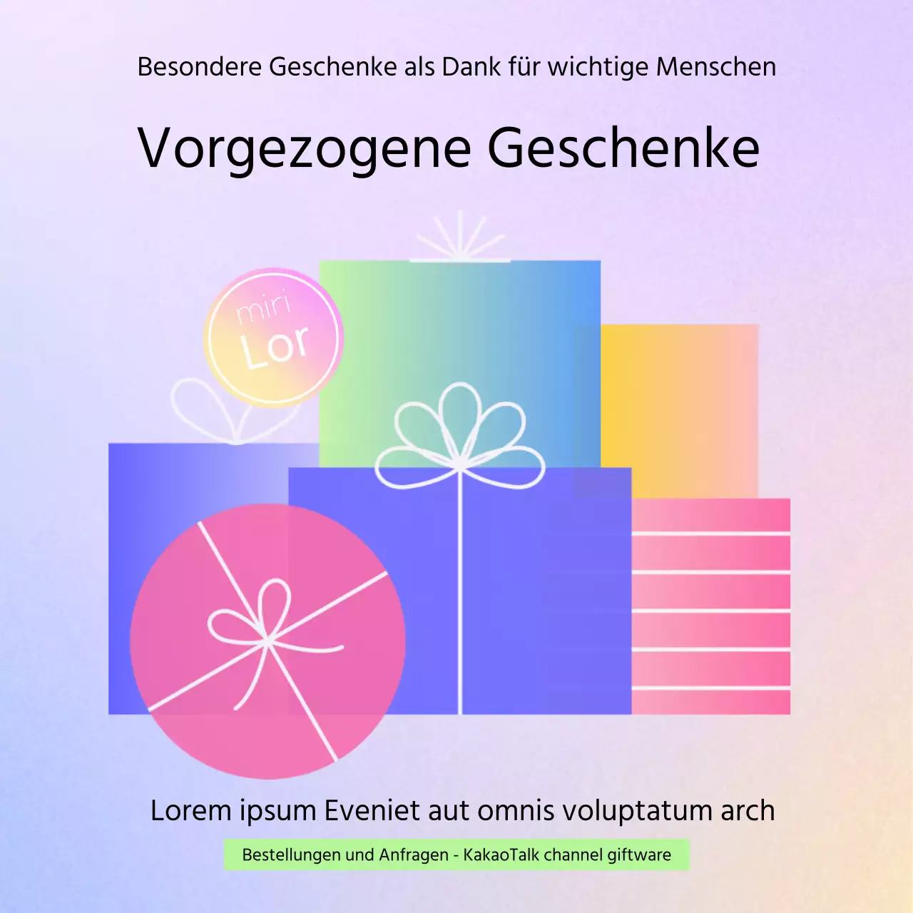 Werben Sie mit einem flachen Geschenk in Mauve