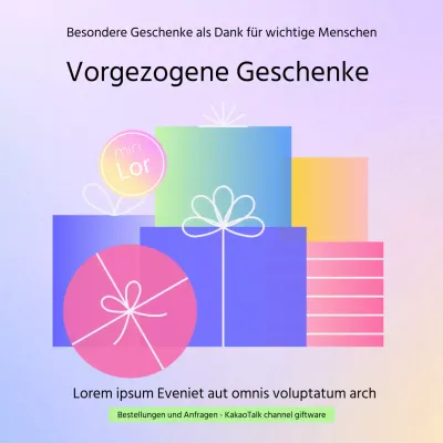 Werben Sie mit einem flachen Geschenk in Mauve