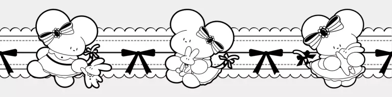 Articoli decorativi con illustrazioni in bianco e nero di simpatici topolini