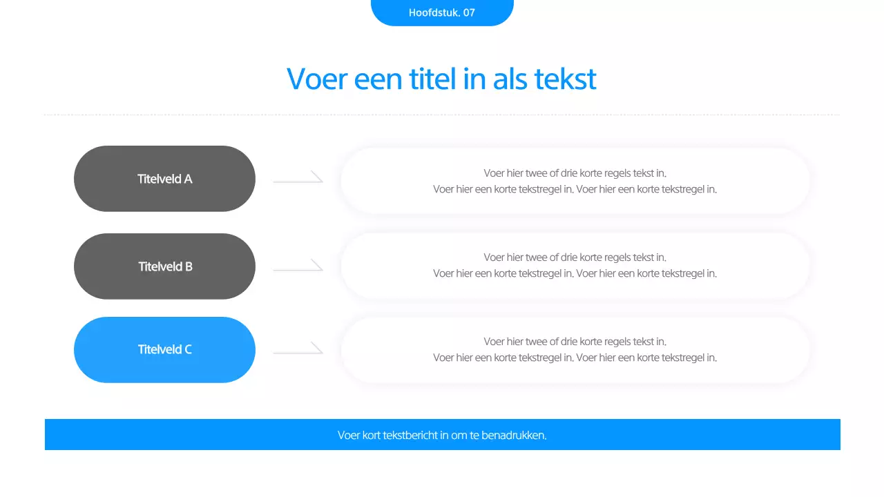 Een eenvoudige zakelijke presentatie in wit en blauw