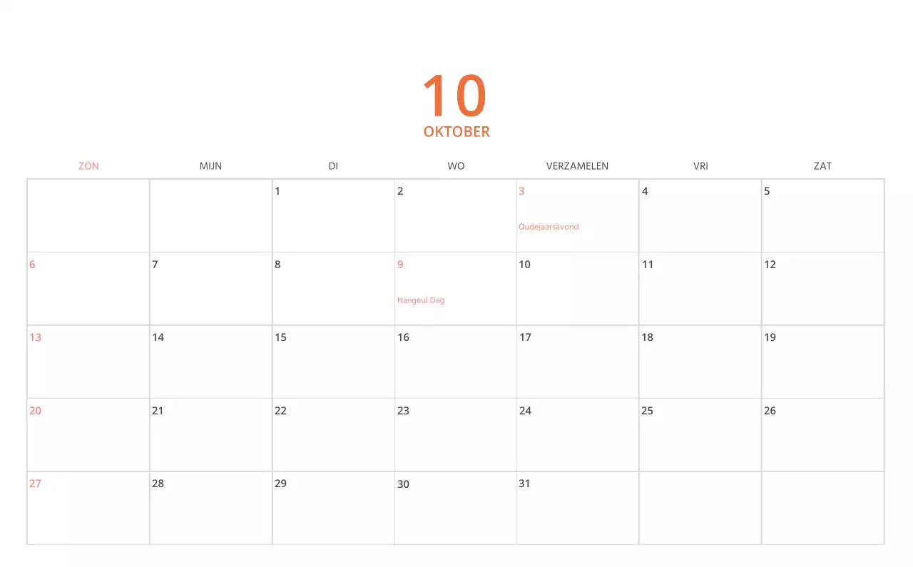 Schattige geïllustreerde groene bureaukalender met familiethema