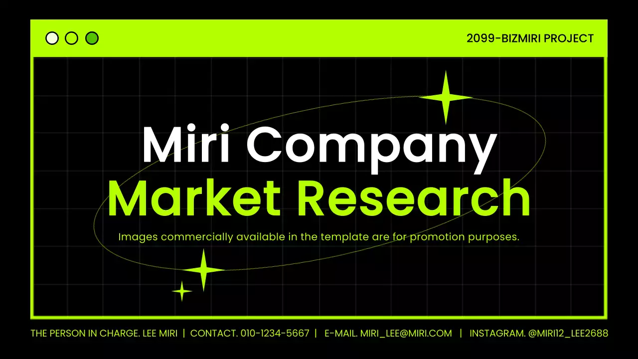 초록색과 형광색의 사이버펑크한 시장조사 기획서