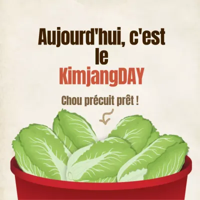 Publicité simple pour le kimchi en ivoire