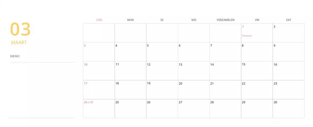Schattige geïllustreerde groene bureaukalender met familiethema
