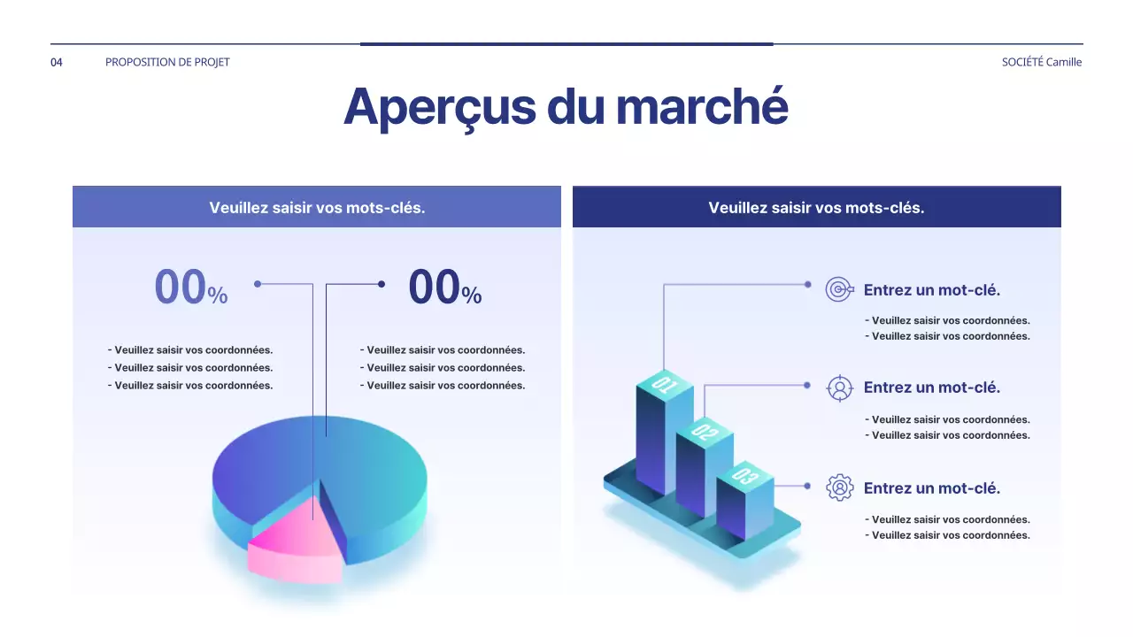 Une proposition de projet simple en bleu