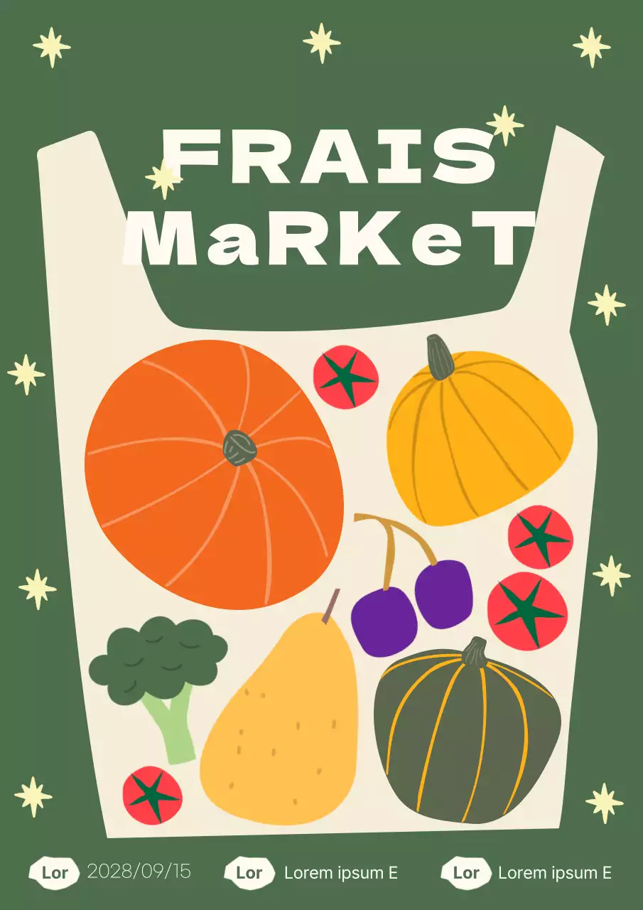 Illustration d'un caddie sur fond vert pour la promotion de produits agricoles