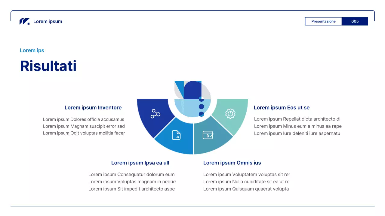 Relazioni aziendali geometriche in blu