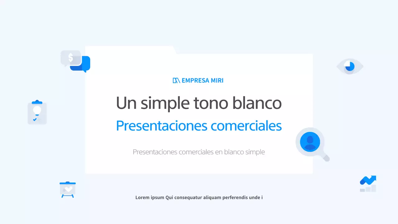 Una sencilla presentación empresarial en blanco y azul