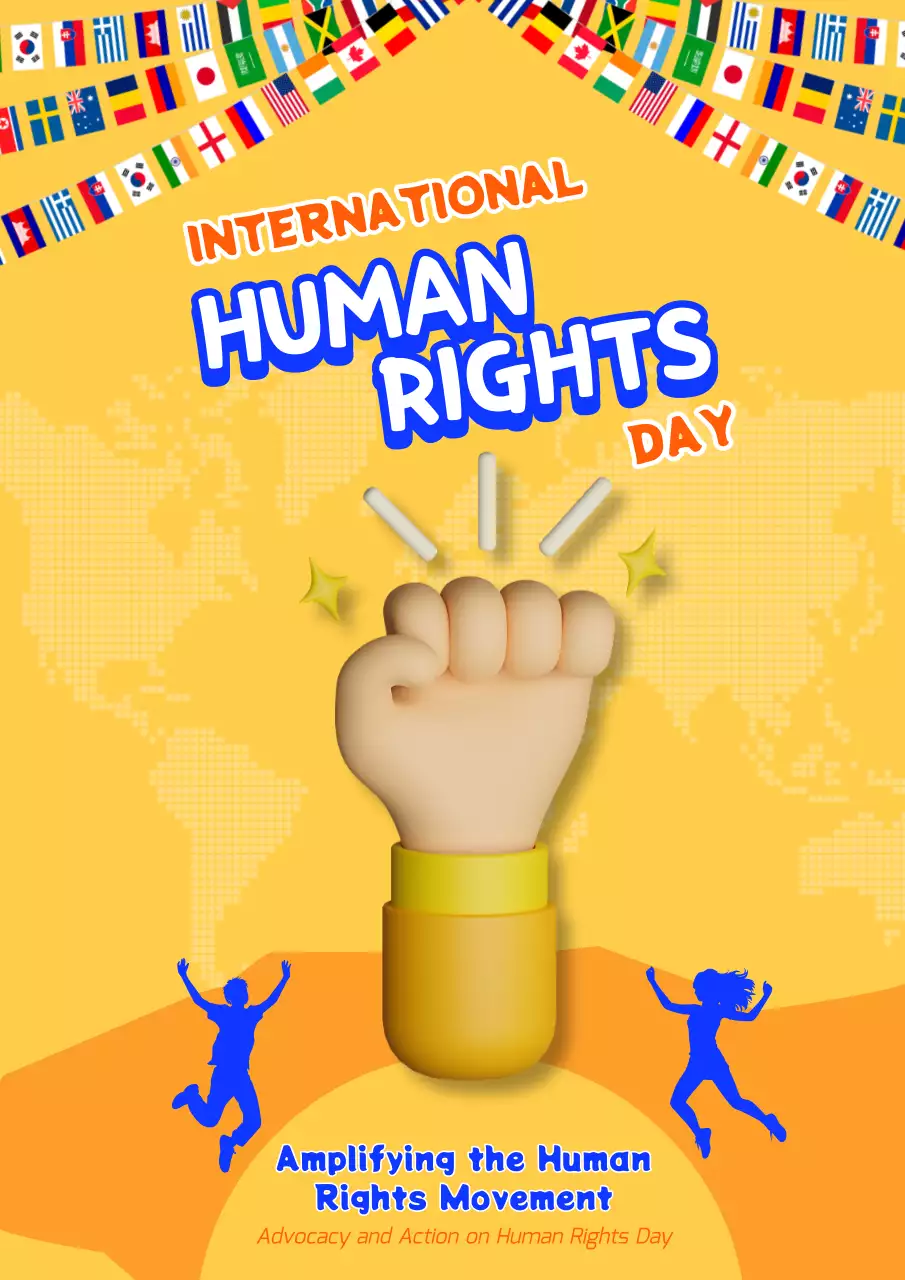 Yellow Bold Human Rights Announcement Poster