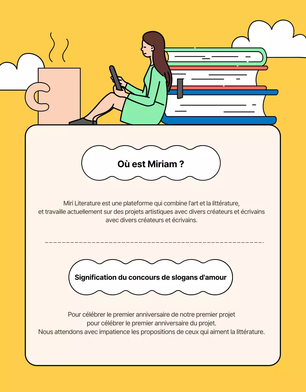 Concours d'illustration de livre vert et jaune