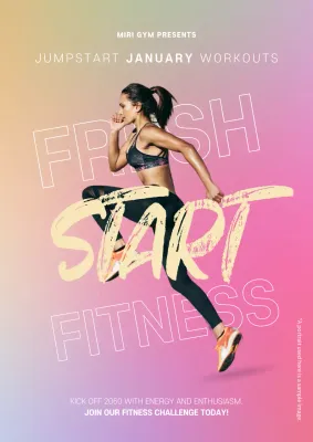Pink and Yellow Trendy Fitness Gym publicity