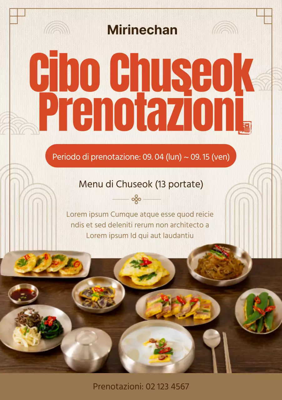  Eventi di pre-prenotazione per il cibo tradizionale coreano marrone