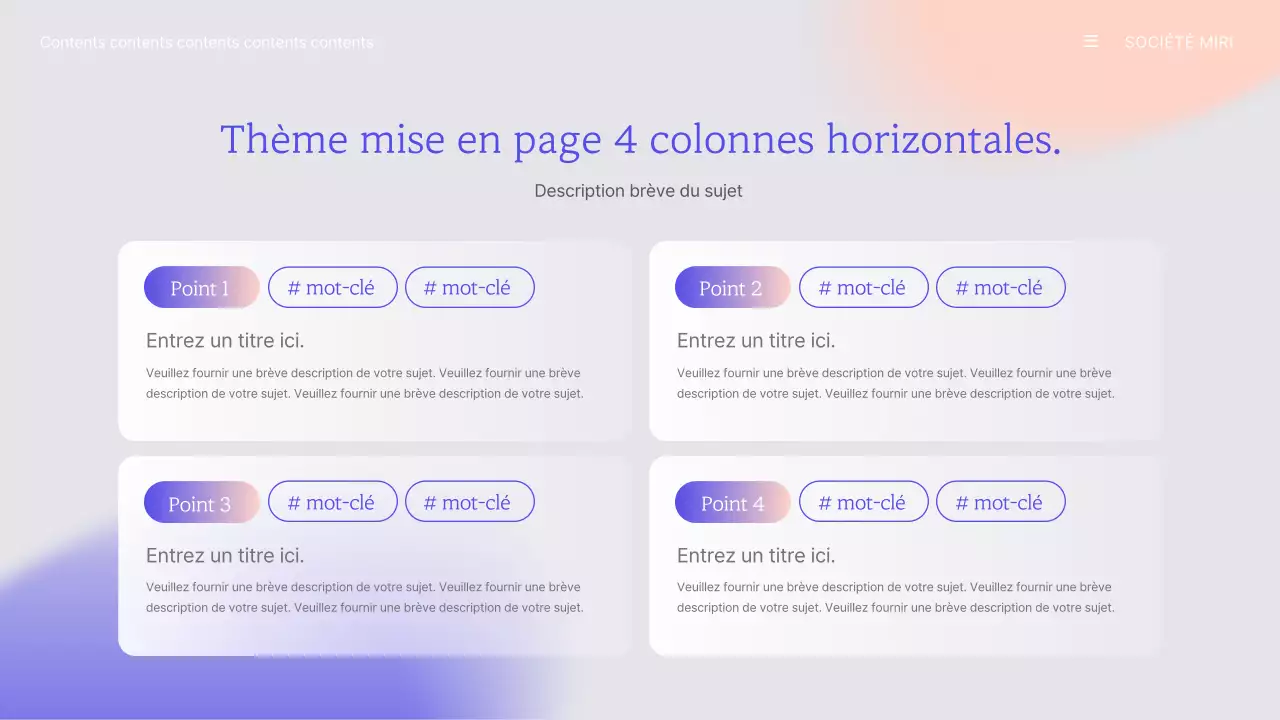 Modèle de présentation d'entreprise avec dégradé violet
