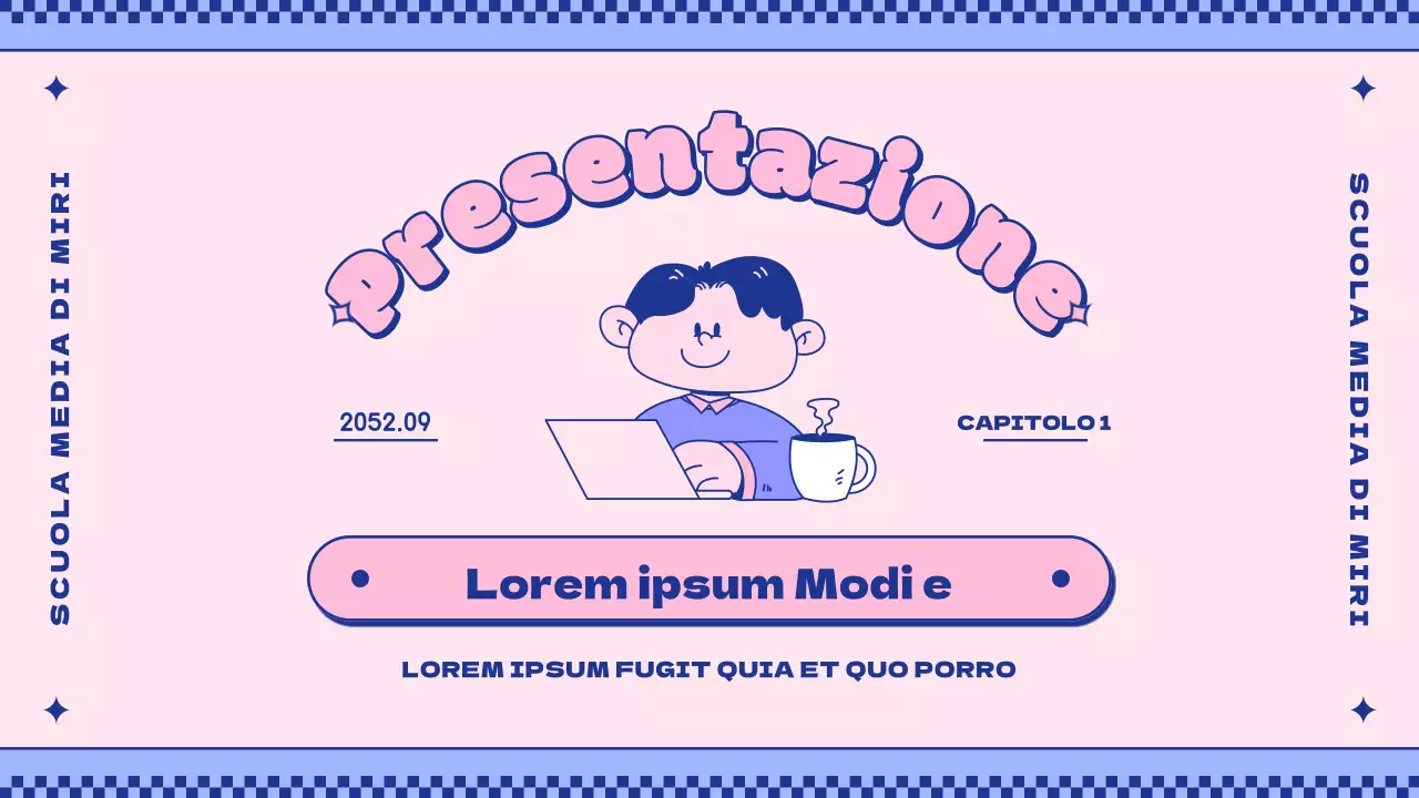 Introdurre il concetto di simpatici personaggi rosa e viola