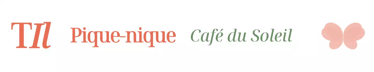 Pour un café au concept chaleureux et émotionnel avec une simple illustration de papillon en vert et rose.