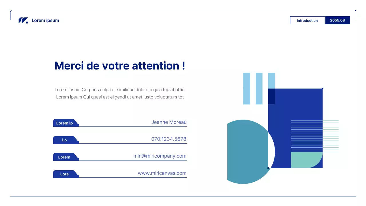 Rapports d'activité géométriques en bleu